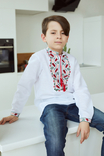 Сорочка для хлопчика Подолян (льон білий), photo number 2