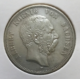 Саксония 5 марок 1898 год E, Альберт х9л3, фото №5
