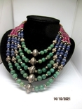 Necklace: silver 925, jade, lapis lazuli, carnelian, tourmaline, photo number 3