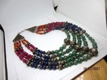 Necklace: silver 925, jade, lapis lazuli, carnelian, tourmaline, photo number 4