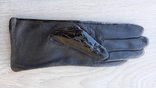 Женские демисезонные кожаные перчатки Fortune (кожа + лакированная ткань), фото №3