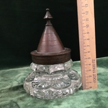 Чернильница бронза стекло до 1917 года высота 14см., фото №2