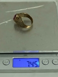  Кольцо серебряное с камнем. 875 проба., фото №9