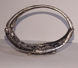 Жёсткий браслет каф под чернённое серебро в камнях размер 17-20 см, фото №8