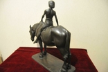 Bronze old author's subject sculpture Horseman v.A. BRANSTETTER 19th century, photo number 3