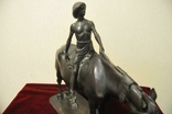 Bronze old author's subject sculpture Horseman v.A. BRANSTETTER 19th century, photo number 4