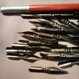 Ручка для перьев из СССР и 30 перьев СССР, фото №3