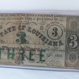 Три доллара США, Луизиана, 1862 год, фото №3