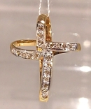 Крестик Хрестик Вензель бриллиант діамант Золото 750, фото №2