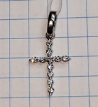 Золотой крестик Хрестик кулон Милота Бриллиант діамант белое золото 585, фото №5