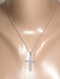 Крестик Хрестик стиль Tiffany Діамант бриллиант на 0,30 Ct белое золото 585, фото №5