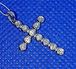 Крестик Хрестик стиль Tiffany Діамант бриллиант на 0,30 Ct белое золото 585, фото №6