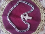Серебряная цепь с крестом, фото №9