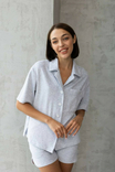 Пижама, одежда для дома и сна махровая (рубашка + шорты), фото №2