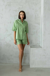 Пижама, одежда для дома и сна из 100% хлопка (рубашка + шорты), фото №2