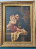 Старинная картина "Дама с ребенком" масло,холст,подпись., фото №2