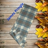 James Pringle 100 % Pure new wool Шерстяной теплый мужской шарф с бахромой, фото №3