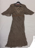 Платье шелк вышивка бисером, Лондон, фото №4