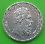 5 марок, Вюртемберг, 1875 год, Е, фото №2