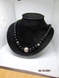 Antique necklace beads made of onyx and silver 925, photo number 3