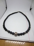 Antique necklace beads made of onyx and silver 925, photo number 5