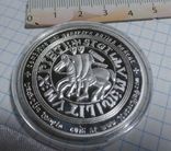 L Масонская Посеребренная Монета Тамплиерский Масонский Знак Крест на ней в капсуле М75, фото №5