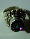 Серебряное кольцо с мистик топазом, фото №3