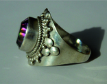 Серебряное кольцо с мистик топазом, фото №4