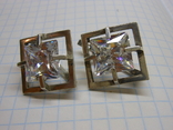 Серебряные серьги квадрат 925, фото №4
