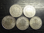 2 франка Швейцарія (порічниця з 1968р) 5шт, всі різні, фото №2