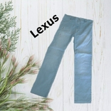 Lexus красивые стильные женские джинсы голубые с украшением высокая посадка, фото №2