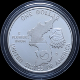 1 Доллар 1991 38 лет Корейской войне (Серебро 0.900, 26.73г), США, фото №3