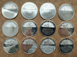 Полный комплект из 12 медалей ежегодника за 1974 год - Монетный двор Франклина, США, фото №3