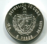 Куба 5 песо 1985 г. FAO Серебро, фото №3