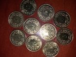 Погодовка монет 5 раппенов 1981 - 1990гг. 10 шт., фото №3