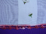 Носовой платок батист, сатиновые вставки, обвязан кружевом, фото №7
