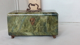  2831 шкатулка коробка коробочка из СССР натуральный камень змеевик, фото №2