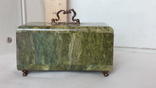  2831 шкатулка коробка коробочка из СССР натуральный камень змеевик, фото №4