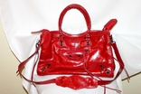 Кожаная сумка шоппер красная кожа люkc кoпия Balenciaga Италия, фото №4