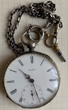 Часы старинные John Salter, производство H. Moser, серебро, d 45 мм, ключевка, 19 век, фото №2