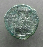 Юстин II и София, Константинополь 565-578 гг., фоллис, фото №5