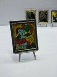 Настольная миниатюра Пабло Пикассо"Читающие девушки" 925 проба, эмаль., фото №4