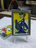 Настольная миниатюра Пабло Пикассо "Женщина в кресле" серебро 925 пробы. Эмаль., фото №6