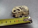 Фигура миниатюра нэцкэ кость бык статуэтка бычок высота 2,7 см, длина 4,5 см, вес 28,81 г, фото №4