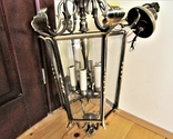 Large chandelier 10 kg. Art Deco brass beveled glass Europe, photo number 5