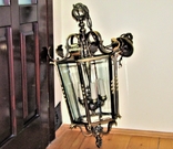 Large chandelier 10 kg. Art Deco brass beveled glass Europe, photo number 8