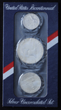 Набор 1 Доллар, 50 и 25 Центов 1976 S, США в Блистере, фото №4