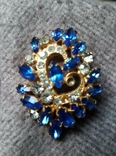 Blue brooch with stones, photo number 2