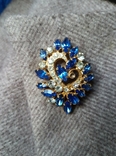 Blue brooch with stones, photo number 3