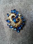 Blue brooch with stones, photo number 9